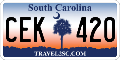 SC license plate CEK420