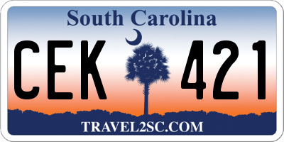 SC license plate CEK421
