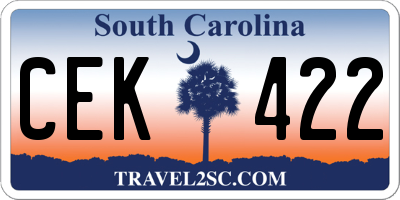 SC license plate CEK422