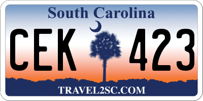 SC license plate CEK423