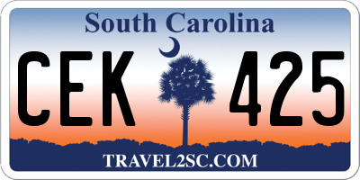 SC license plate CEK425