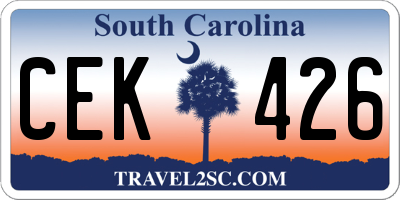 SC license plate CEK426