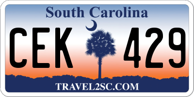 SC license plate CEK429