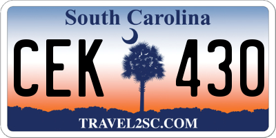 SC license plate CEK430