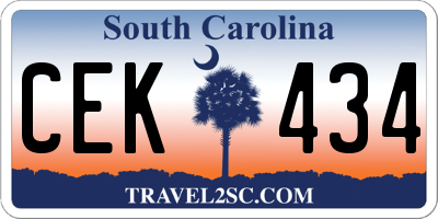 SC license plate CEK434