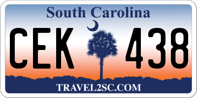 SC license plate CEK438