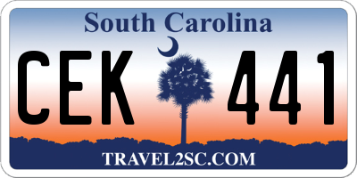 SC license plate CEK441