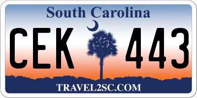 SC license plate CEK443