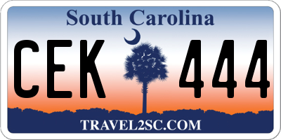 SC license plate CEK444
