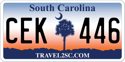 SC license plate CEK446