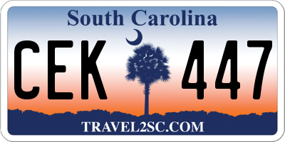SC license plate CEK447