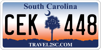 SC license plate CEK448