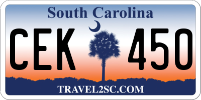 SC license plate CEK450