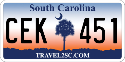 SC license plate CEK451