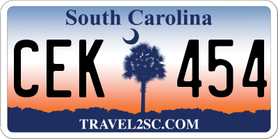 SC license plate CEK454