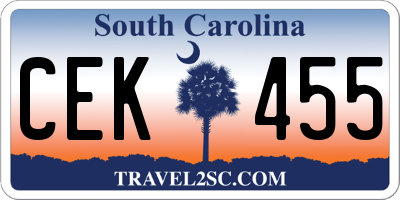 SC license plate CEK455