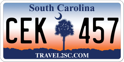 SC license plate CEK457