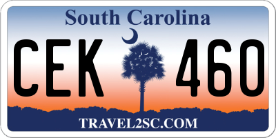 SC license plate CEK460