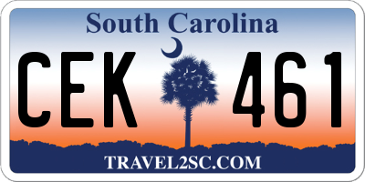 SC license plate CEK461