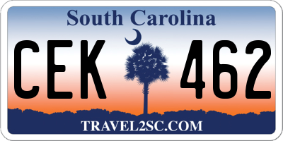 SC license plate CEK462