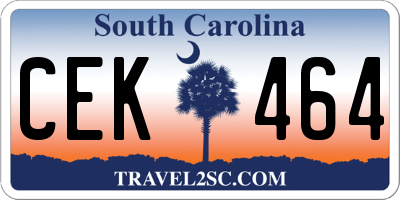 SC license plate CEK464