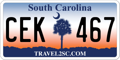 SC license plate CEK467