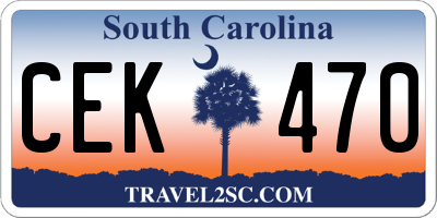 SC license plate CEK470