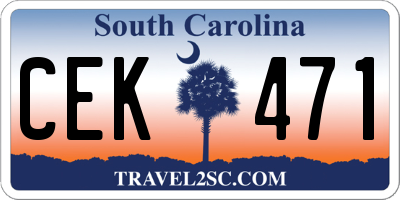 SC license plate CEK471