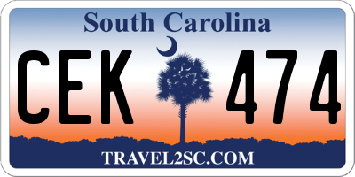 SC license plate CEK474