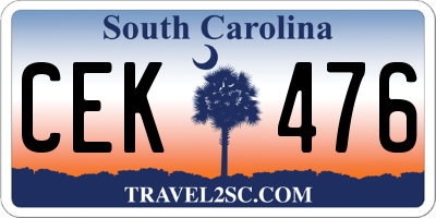 SC license plate CEK476
