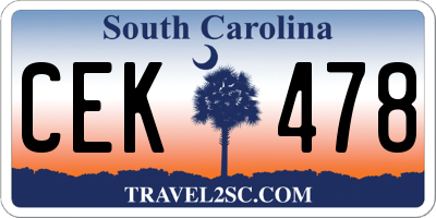 SC license plate CEK478