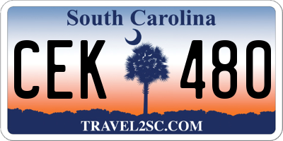 SC license plate CEK480