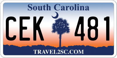 SC license plate CEK481