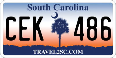SC license plate CEK486