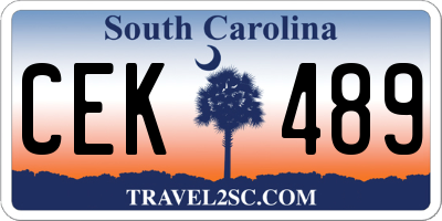 SC license plate CEK489