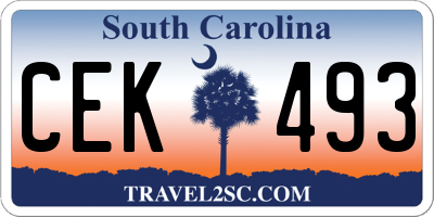 SC license plate CEK493