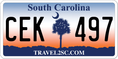SC license plate CEK497