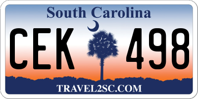SC license plate CEK498