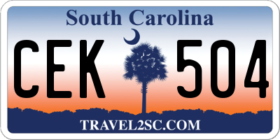 SC license plate CEK504