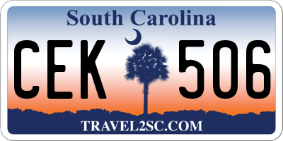 SC license plate CEK506