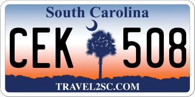 SC license plate CEK508