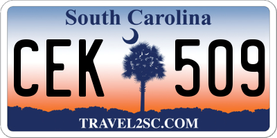 SC license plate CEK509