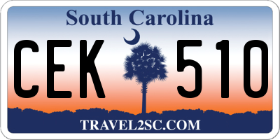 SC license plate CEK510