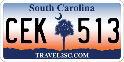 SC license plate CEK513
