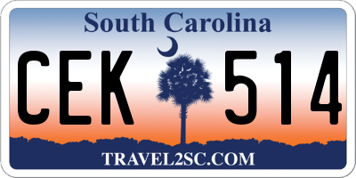 SC license plate CEK514