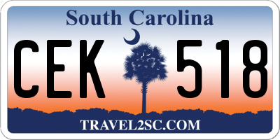 SC license plate CEK518