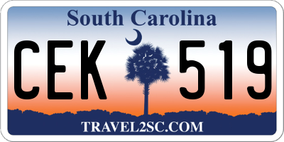 SC license plate CEK519