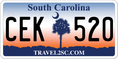 SC license plate CEK520