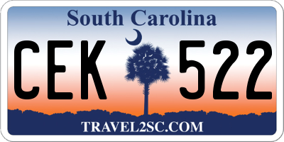 SC license plate CEK522