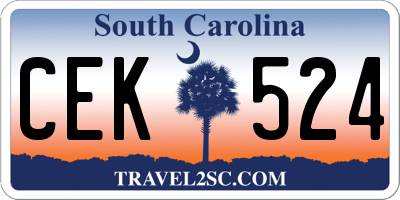 SC license plate CEK524